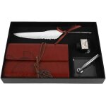 Stylo plume, stylo plume de calligraphie vintage, cahier en cuir d'encre, coffret papeterie (blanc)