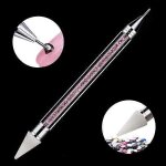 Stylo ramasseur de strass cristal - outil de cueillette rose