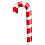 Sucre d'orge no�l autocollant adh�sif sticker logo v4 - taille : 4 cm