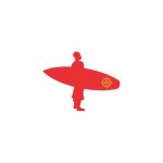 Surfeur croix occitane autocollant sticker adhésif - taille : 17 cm - couleur : jaune Surfeur croix occitane autocollant sticker adhésif - taille : 17 cm - couleur : jaune