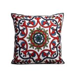 Taie d'oreiller en coton brod�e de fleurs avec fermeture eclair invisible, 45 x 45 cm, pour la d�coration ...