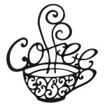 Tasse a caf� art mural m�tal d�cor signe silhouette caf� sculptures sur le th�me d�cor pour la maison ...