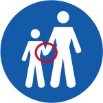Tenir la main de l'enfant - 15cm - sticker / autocollant