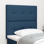 T�te de lit capitonn�e bleu 80 cm en tissu