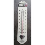 Thermometre en email blanc logo elf 29cm deco garage essence huile tole emaill�e