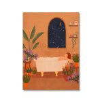 Toile d'art abstrait fille plantes vertes boho, peinture sur toile, affiches et imprims nordiques, images ...