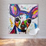Toile d'art abstrait moderne, chihuahua, chien pop art, images murales pour salon, dcoration de maison, ...