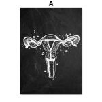 Toile d'art d'anatomie en noir et blanc, affiche murale imprime pour dcor de bureau de mdecin 40 * ...