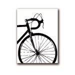 Toile d'art de bicyclette noire, peinture de cyclisme, images d'art murales de motivation, imprims de ...