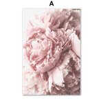 Toile d'art de dcoration moderne pour la maison, peinture de fleur de pivoine rose, plantes vertes succulente ...