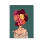 Toile d'art mural de femme botanique africaine, elgance cache, affiche et impression de bouquet de ...