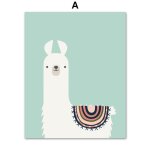 Toile d'art mural ours alpaga pour chambre d'enfant, affiches et imprims nordiques, images murales pop ...