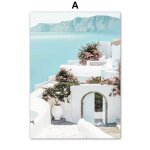 Toile d'art mural rose de plage de mer egée, cerisier palmier, peinture nordique, affiches et imprimés, ... Toile d'art mural rose de plage de mer egée, cerisier palmier, peinture nordique, affiches et imprimés, ...