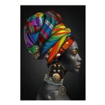 Toile de femme africaine, peinture abstraite de femmes en or et noir, affiches et tableau d'art mural ...