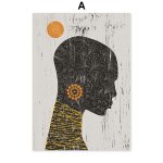 Toile de peinture abstraite moderne pour femmes africaines, affiche scandinave minimaliste, dcoration ...