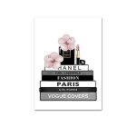 Toile de peinture avec bouteille de parfum, livre, dessin, maquillage, affiche imprim�e, tableau d'art ...