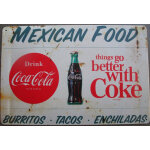 Tole decorative coca cola mexixan food 30x20 cm plaque m�tal