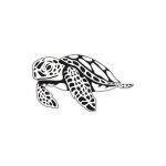 Tortue autocollant sticker adh�sif tortue nage - taille : 17 cm - couleur : vert