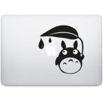 Totoro pomme sticker adhesif pour mac apple - couleur : noir
