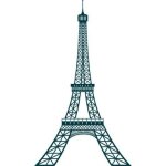 Tour eiffel paris autocollant stickers adhsif - taille : 4 cm - couleur : bleu fonc