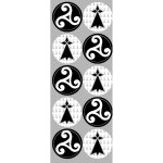 Trisk�le et drapeau breton (10 fois 5cm) - sticker / autocollant