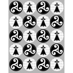 Trisk�le et drapeau breton (20 fois 5cm) - sticker / autocollant