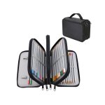 Trousse a crayons 72 emplacements - organiseur en tissu oxford pour stylos, crayons et marqueurs - noir ...