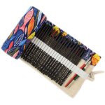 Trousse a crayons en toile 48 trous, trousse a crayons enroulable, art s