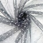 Tulle a pois noir / blanc 45x155cm, maille tachete, filet doux, tissu command pour bricolage, poupe ...