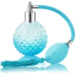 Vaporisateur de parfum vintage rechargeable avec long pompon bleu 100 ml Vaporisateur de parfum vintage rechargeable avec long pompon bleu 100 ml