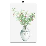 Vase a fleurs aquarelle, peinture sur toile d'art mural, affiches et imprim�s nordiques, images murales ...