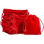 Velours bijoux pochette sacs a cordon de serrage pour les cadeaux (4, 7 x 5. 9 in, rouge, pack de 50) ...