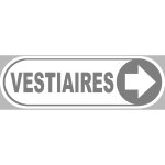 Vestiaires blanc fl�che droite - 20x6. 6cm - sticker / autocollant
