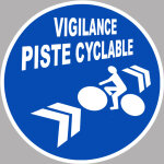 Vigilance piste cyclable - 5x5cm - sticker / autocollant