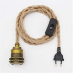 Vintage hemp rope pendentif kit avec interrupteur plug diy single head hanging, c�ble rope e27 (bronze) ...