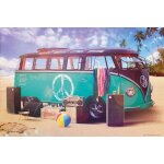 Vw camper - party - affiche / poster envoi en tube