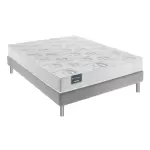 Ensemble dunlopillo lila sommier confort ferme 140x190