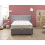 Ensemble lit coffre epeda hercule 2 en 1 - velours gris souris 160x200 Ensemble lit coffre epeda hercule 2 en 1 - velours gris souris 160x200