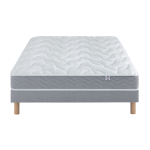 Ensemble matelas botaniste 100% latex + sommier base ferme 140x190