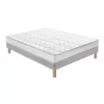 Ensemble matelas douces nuits mawi mousse 25 kg / m3 + sommier base ferme 120x190