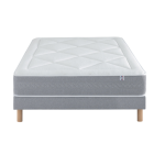 Ensemble matelas douces nuits riviera 744 ressorts ensachs + 6 cm viscolastique + sommier base ferme ...