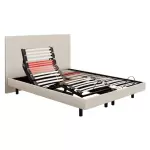 Sommier lectrique epeda horizon 2 en 1 lin naturel 2x80x200