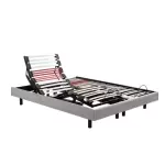 Sommier lectrique epeda horizon gris imprial 90x200 - 1 personne