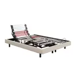 Sommier lectrique epeda horizon lin naturel 90x200 - 1 personne