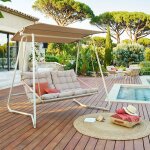 Balancelle de jardin paopao argile 2 places - acier trait� �poxy, polyester hesp�ride