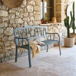 Banc de jardin alvernia vert laurier 2 places - acier trait� �poxy, traitement anti - rouille renforc� ...