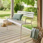 Banc de jardin greensboro argile 2 places - acier trait poxy, traitement antirouille renforc hespride ...