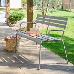 Banc de jardin greensboro caf� 1 place - acier trait� �poxy, traitement anti - rouille renforc� hesp�ride ...