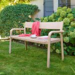 Banc de jardin wooky beige 2 places - eucalyptus certifi� fsc� hesp�ride