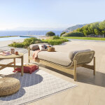 Banquette de jardin deona taupe acacia 1 place - polyester, certifi� fsc� hesp�ride